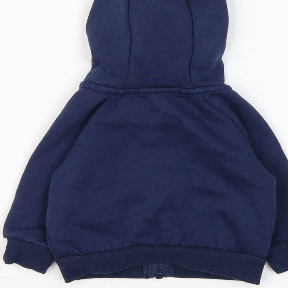 Primark Boys Blue Cotton Full Zip Jumper Size 0-3 Months Zip