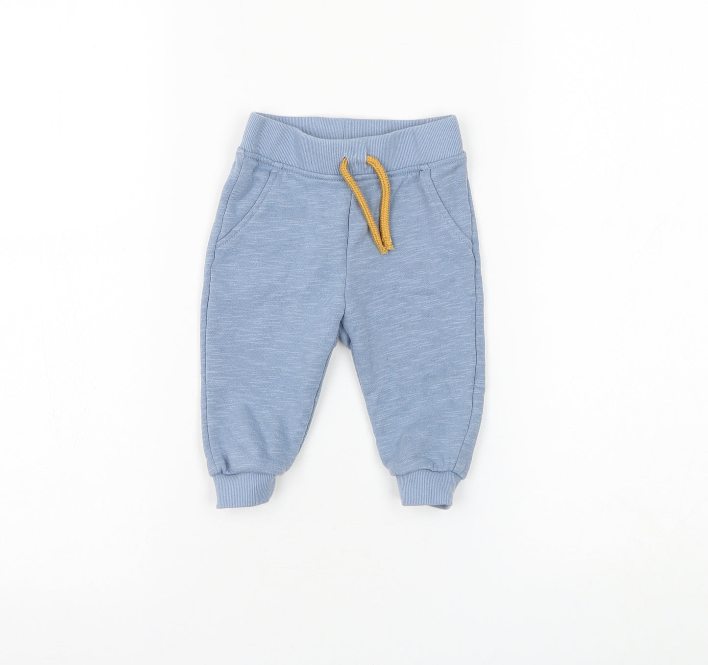 Primark Boys Blue Cotton Jogger Trousers Size 6-9 Months Drawstring