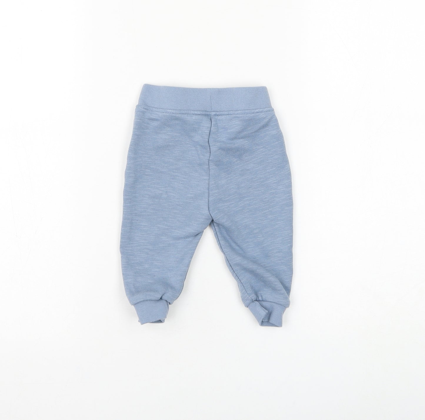 Primark Boys Blue Cotton Jogger Trousers Size 6-9 Months Drawstring