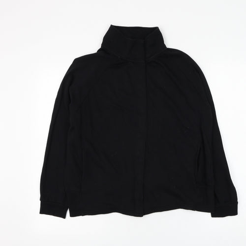 OVS Womens Black Cotton Pullover Sweatshirt Size L Button