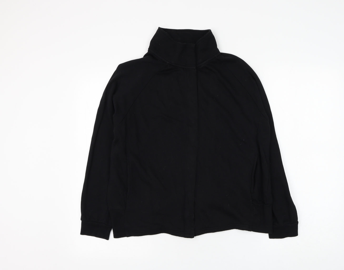 OVS Womens Black Cotton Pullover Sweatshirt Size L Button
