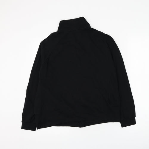 OVS Womens Black Cotton Pullover Sweatshirt Size L Button