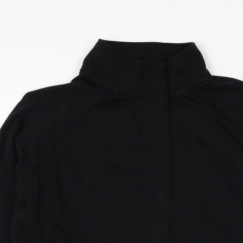 OVS Womens Black Cotton Pullover Sweatshirt Size L Button