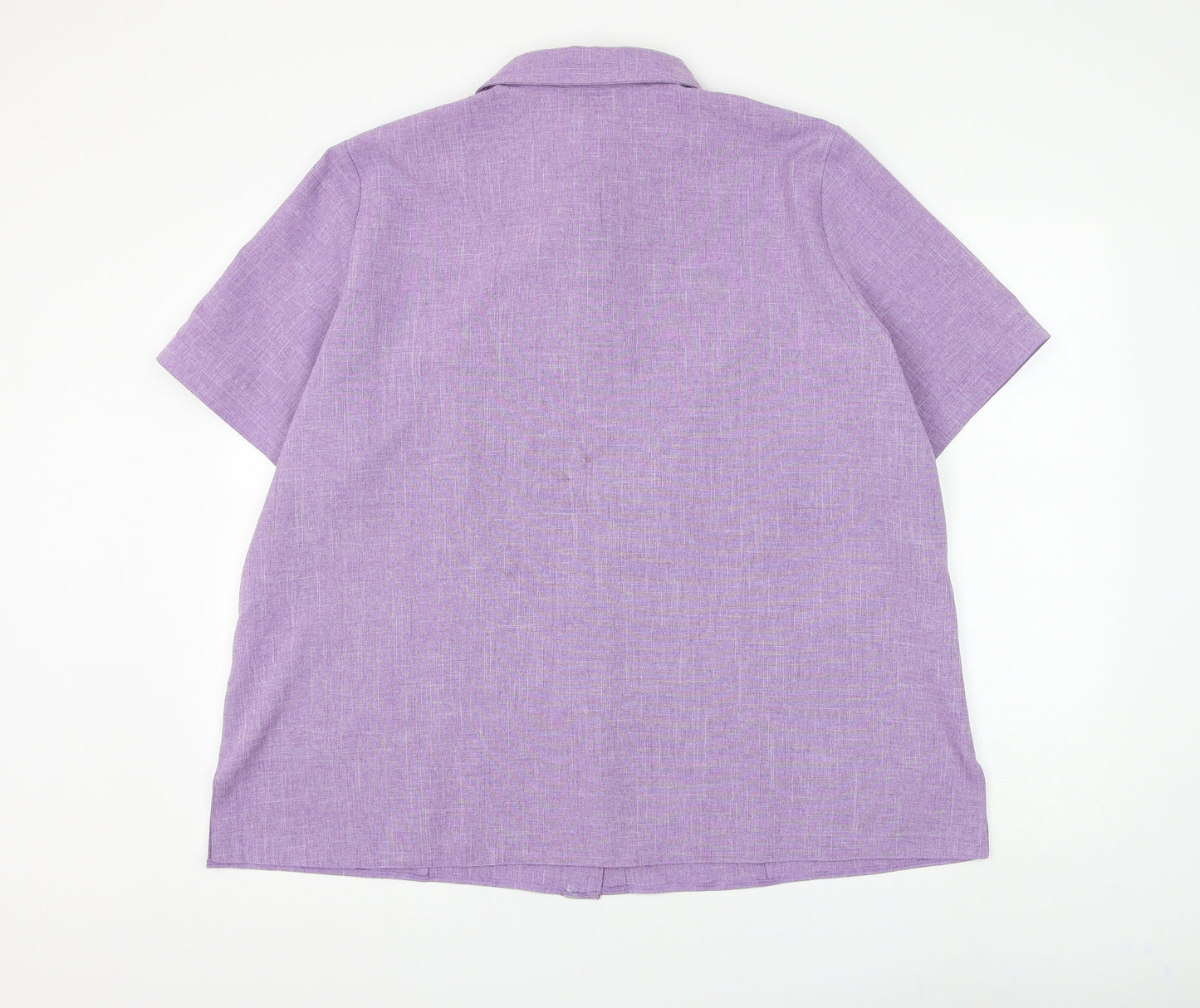 Riddella Womens Purple Polyester Basic Button-Up Size 26 Collared