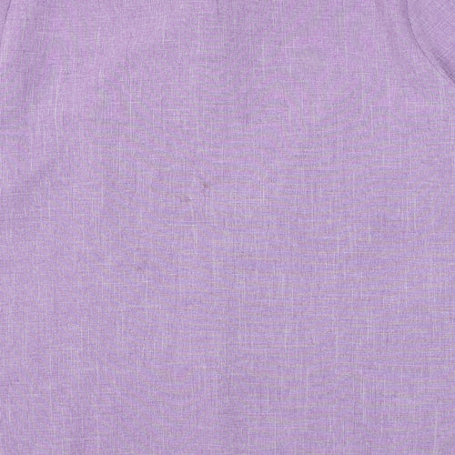 Riddella Womens Purple Polyester Basic Button-Up Size 26 Collared