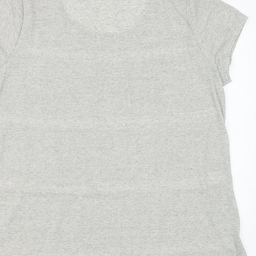 Essentials Collection Womens Grey Polyester Basic T-Shirt Size M Scoop Neck