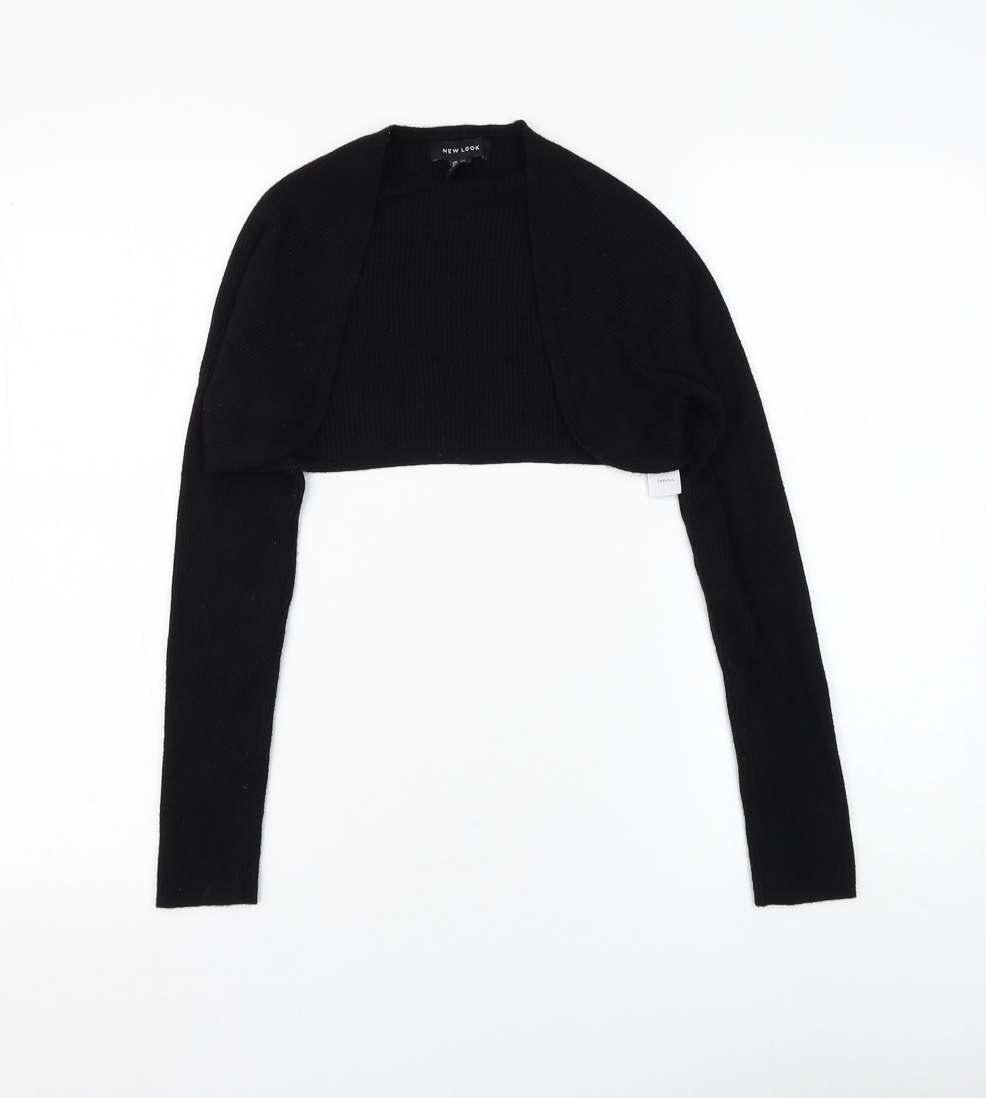 New Look Womens Black Square Neck Viscose Shrug Jumper Size M
