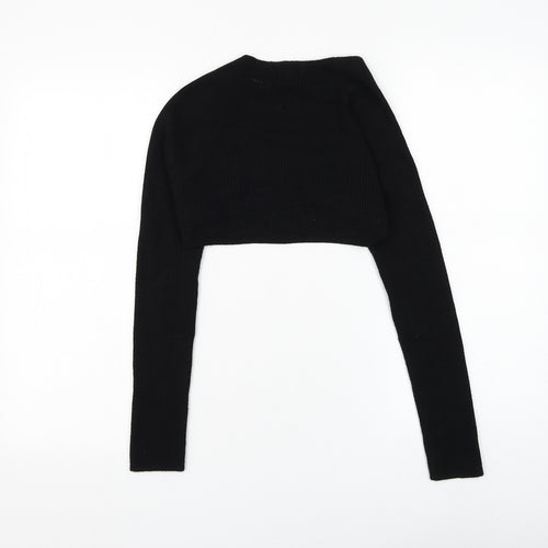 New Look Womens Black Square Neck Viscose Shrug Jumper Size M