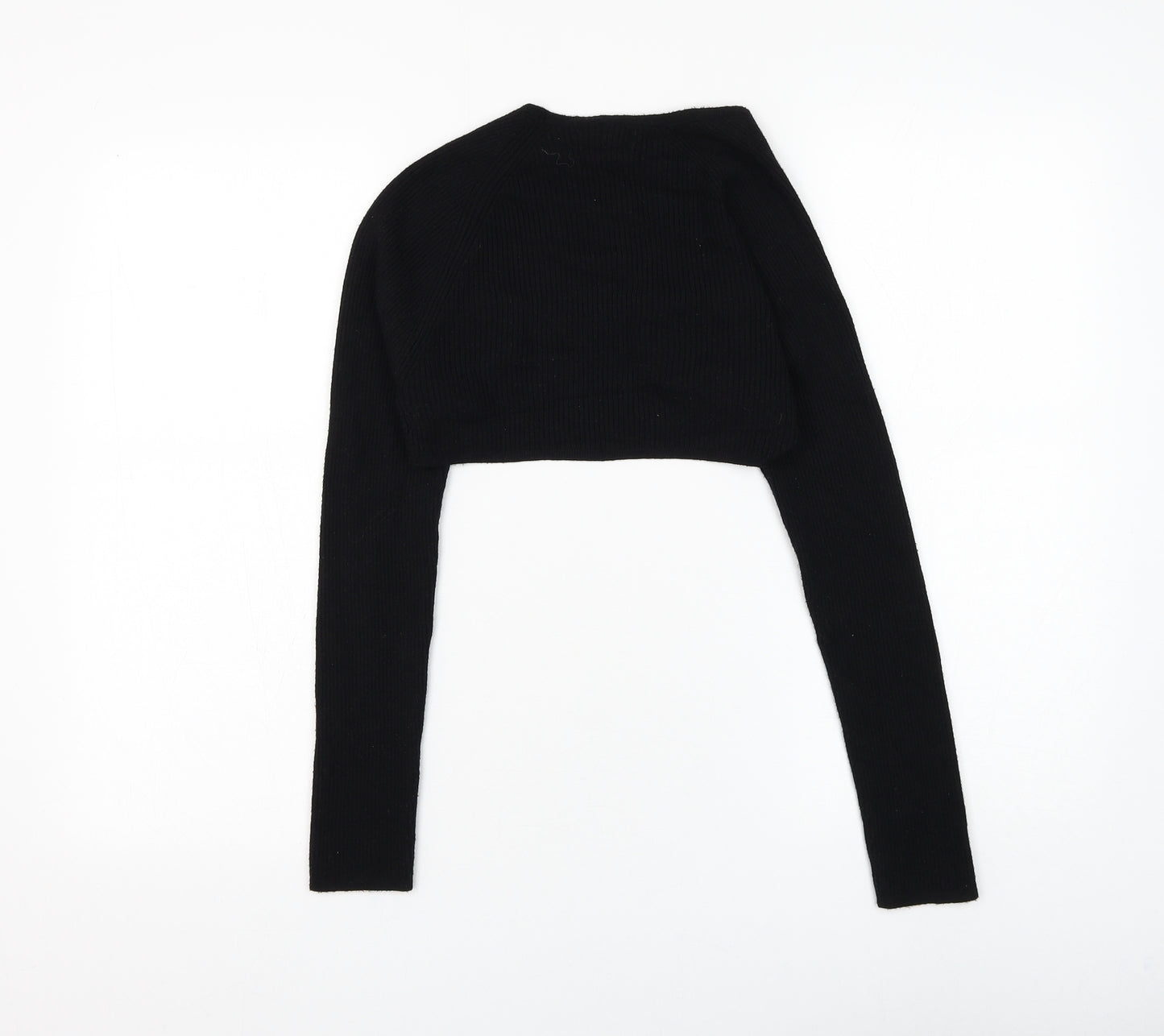 New Look Womens Black Square Neck Viscose Shrug Jumper Size M
