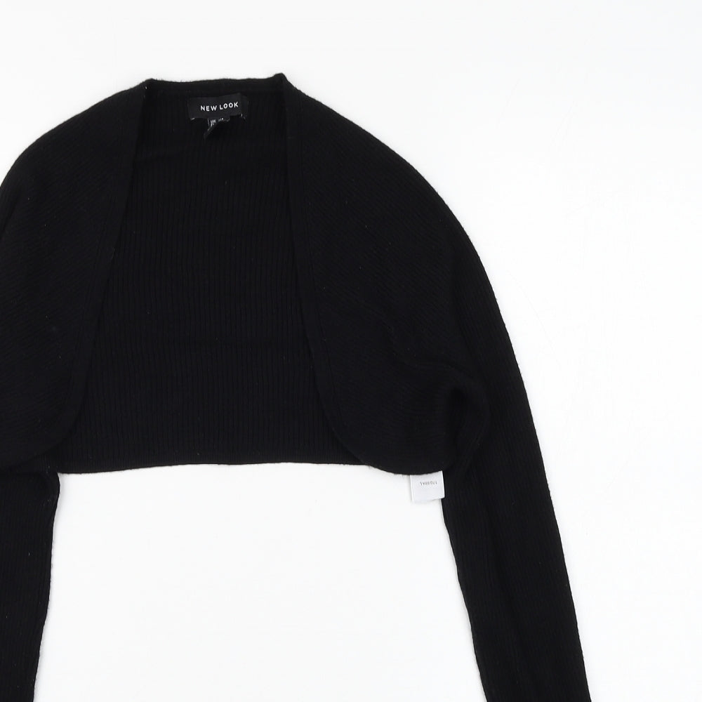 New Look Womens Black Square Neck Viscose Shrug Jumper Size M