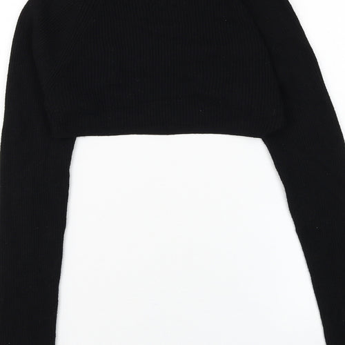 New Look Womens Black Square Neck Viscose Shrug Jumper Size M