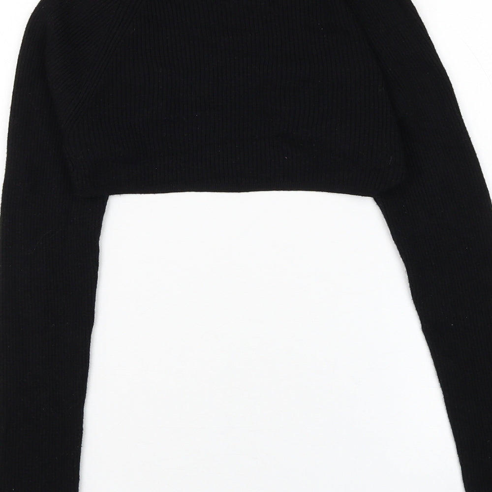 New Look Womens Black Square Neck Viscose Shrug Jumper Size M