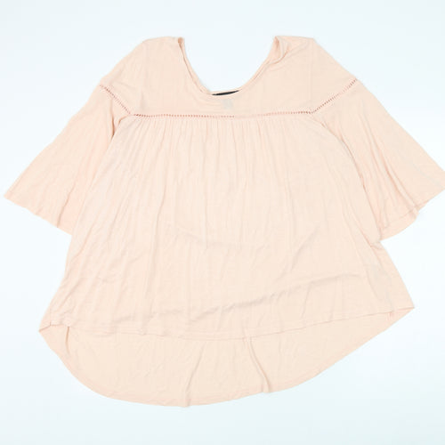 Atmosphere Womens Pink Viscose Basic Blouse Size 16 Scoop Neck