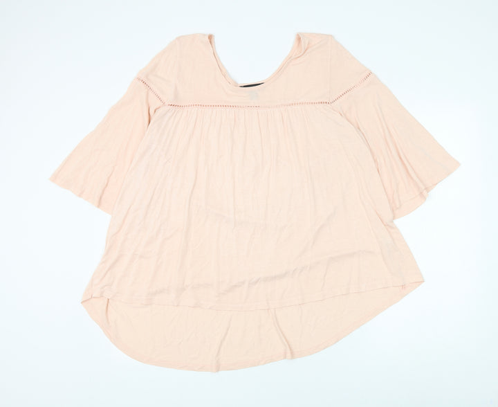 Atmosphere Womens Pink Viscose Basic Blouse Size 16 Scoop Neck