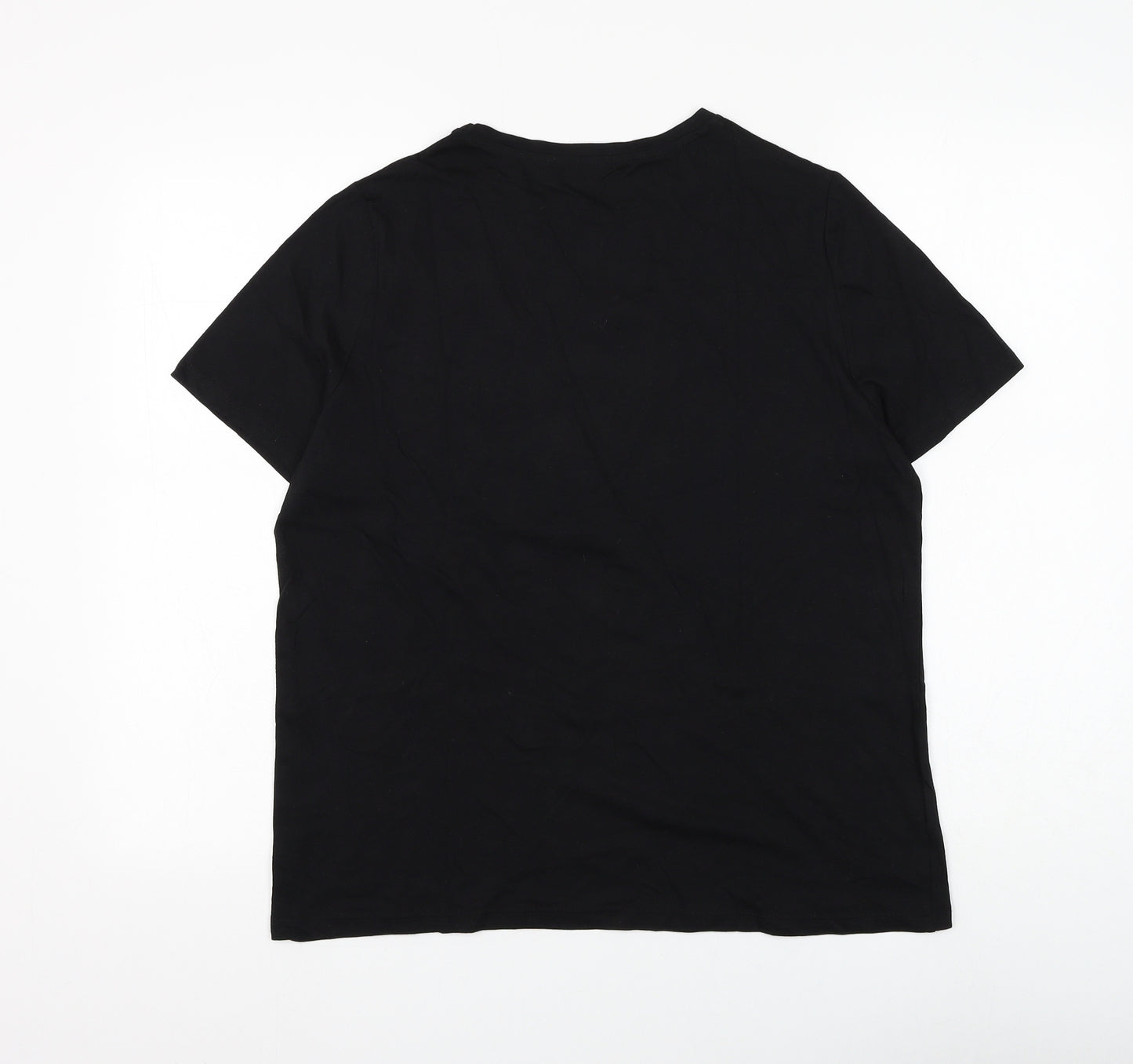 Preworn Womens Black Polyester Basic T-Shirt Size M Round Neck - Kiss Kiss