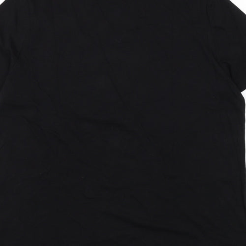 Preworn Womens Black Polyester Basic T-Shirt Size M Round Neck - Kiss Kiss