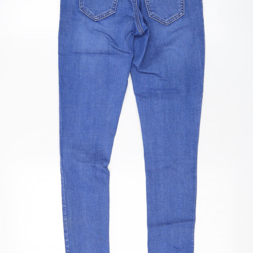 New Look Girls Blue Cotton Skinny Jeans Size 12 Years Regular Zip