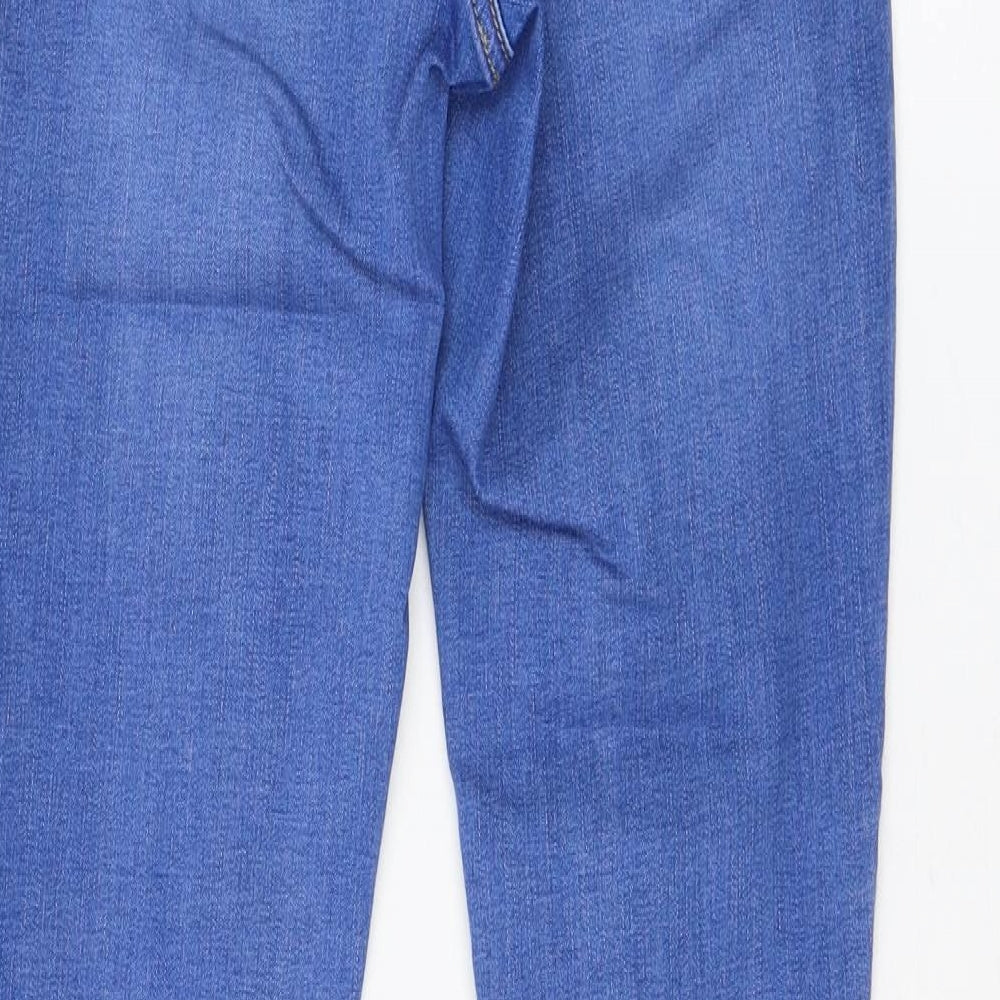 New Look Girls Blue Cotton Skinny Jeans Size 12 Years Regular Zip