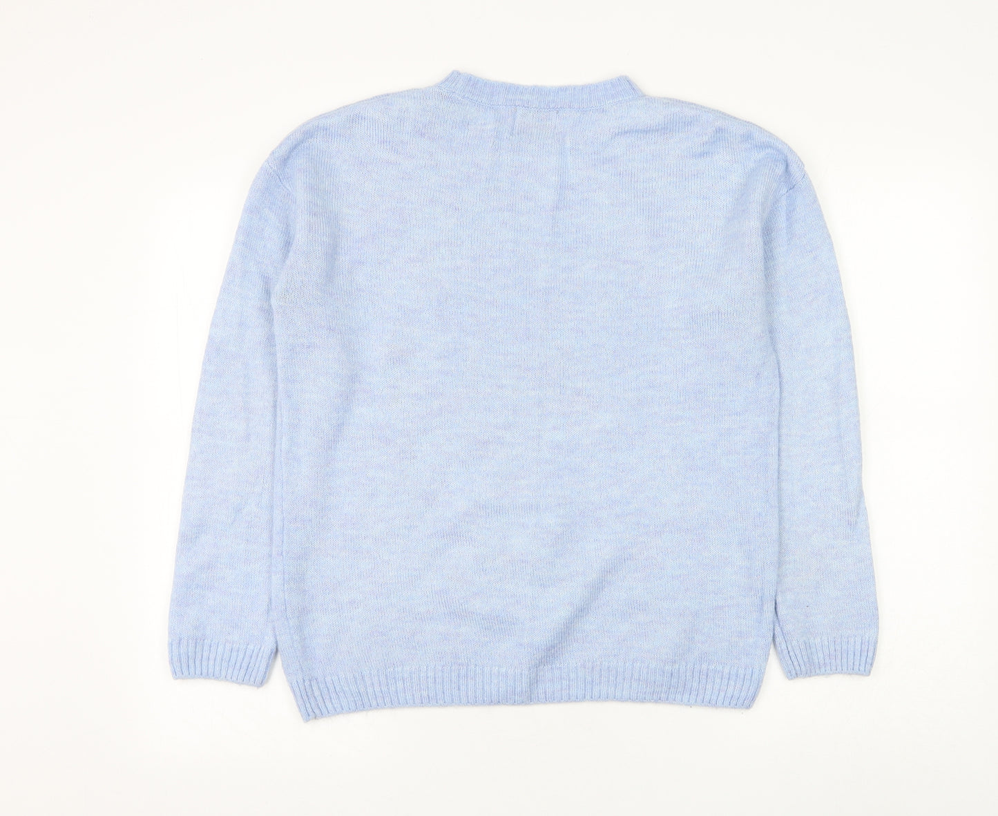 George Womens Blue Round Neck Acrylic Pullover Jumper Size 12 - Put On Your Party Pants