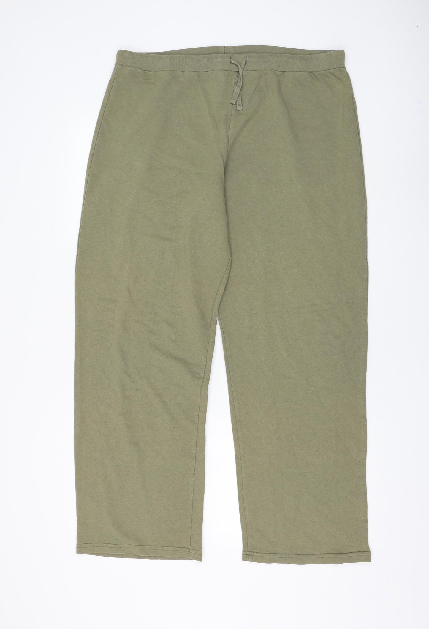 George Womens Green Cotton Jogger Trousers Size 16 L29 in Regular Drawstring
