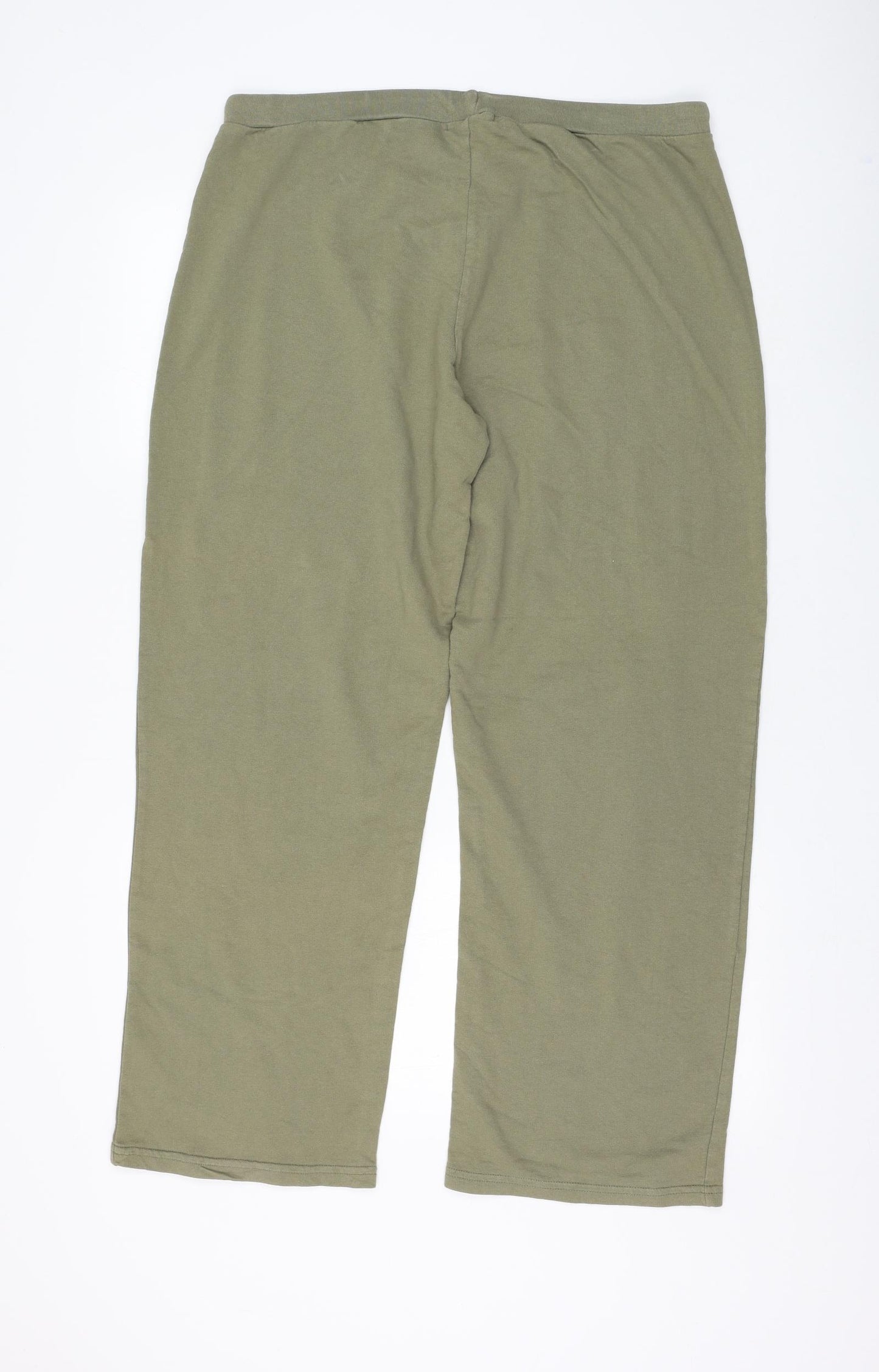 George Womens Green Cotton Jogger Trousers Size 16 L29 in Regular Drawstring