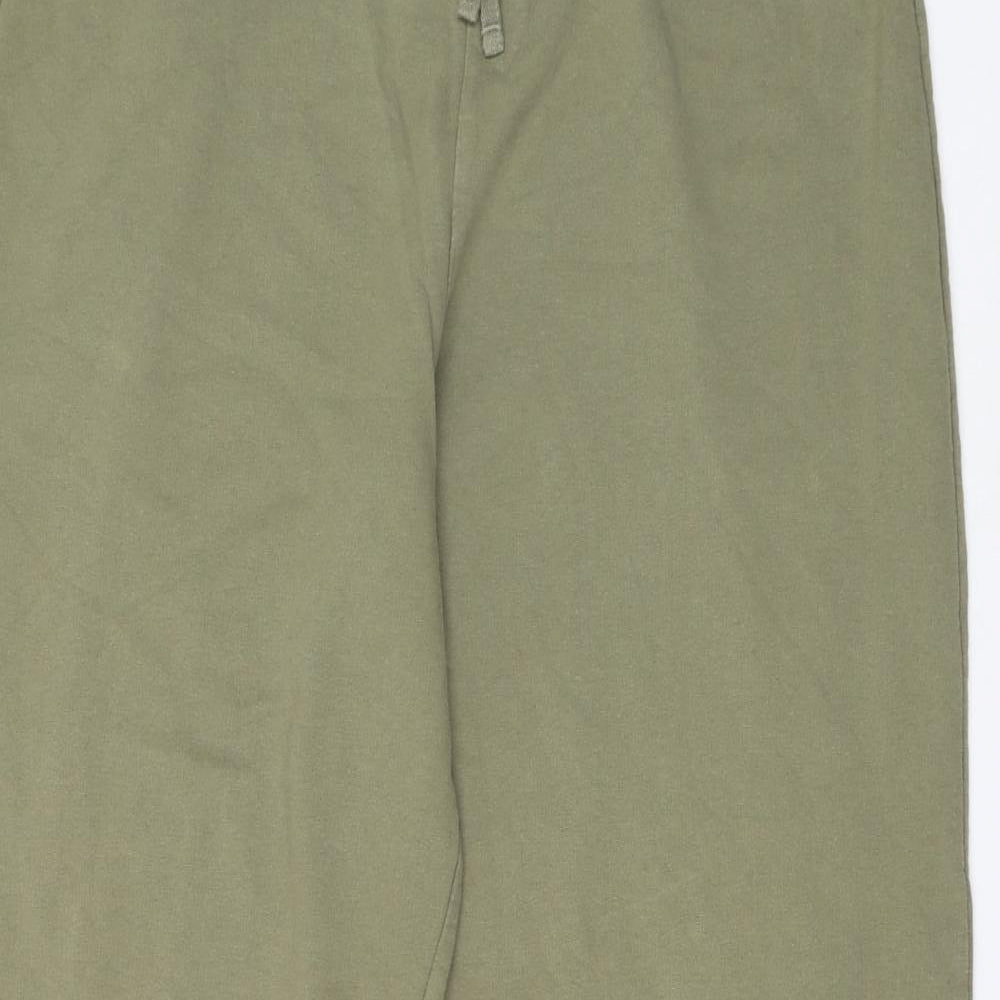 George Womens Green Cotton Jogger Trousers Size 16 L29 in Regular Drawstring