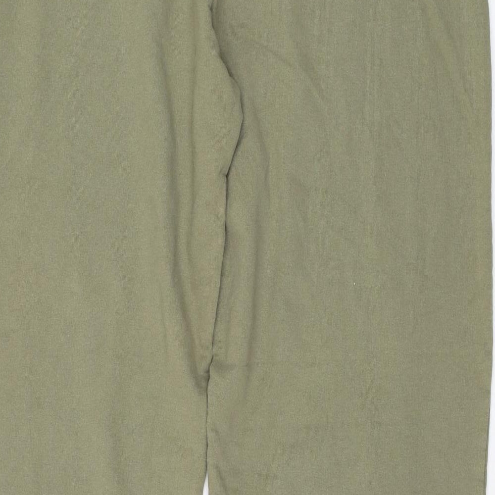 George Womens Green Cotton Jogger Trousers Size 16 L29 in Regular Drawstring