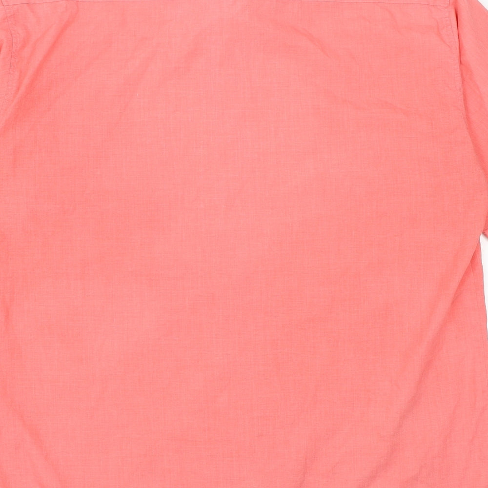 Marks and Spencer Mens Pink Polyester Button-Up Size 15.5 Collared Button