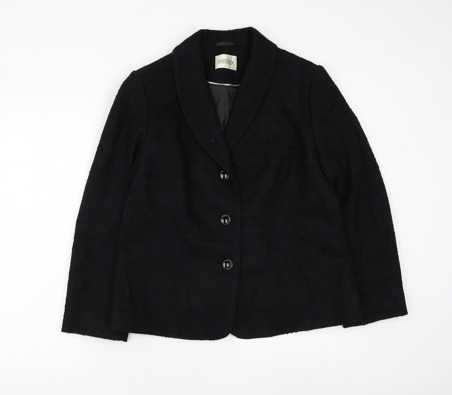 Eastex Womens Black Jacket Blazer Size 14 Button