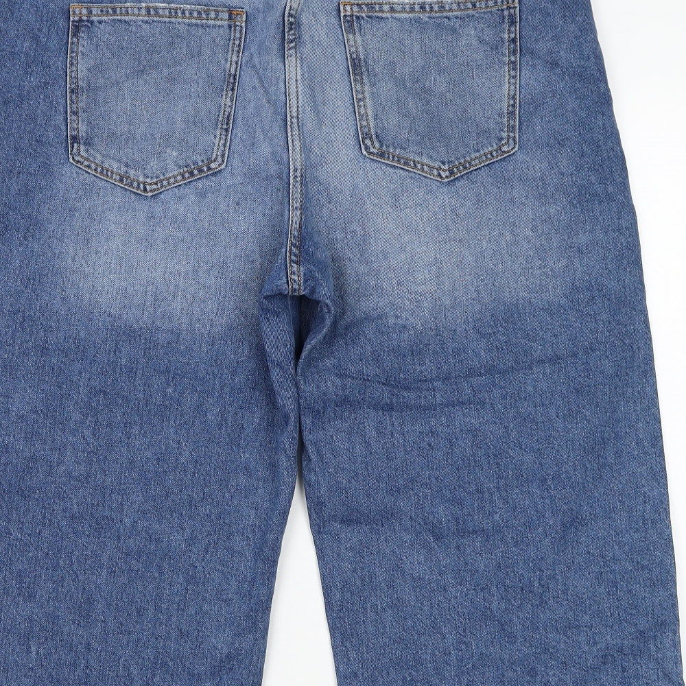 NEXT Womens Blue Cotton Bermuda Shorts Size 16 L18 in Regular Zip