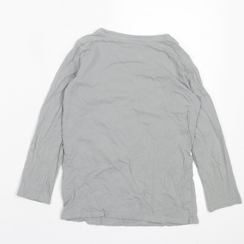 Dunnes Stores Boys Grey Cotton Basic Casual Size 6-7 Years Crew Neck Pullover