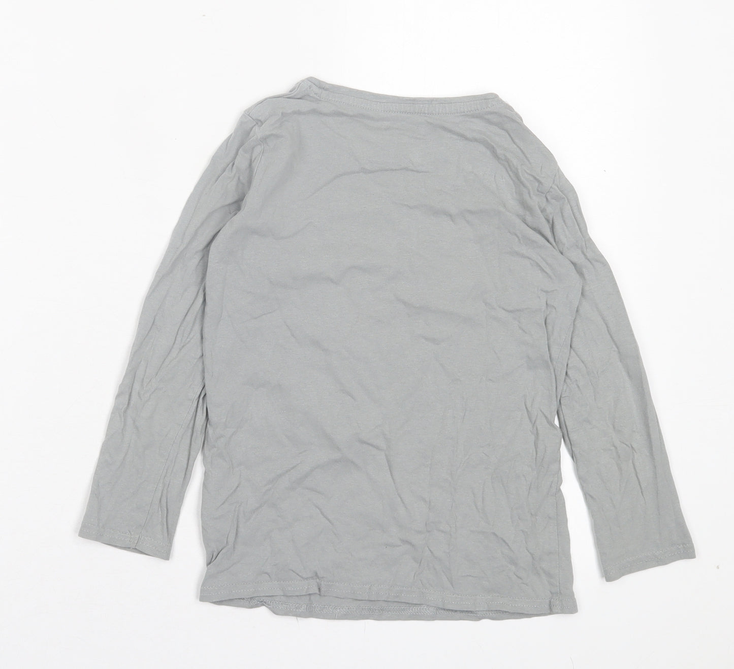 Dunnes Stores Boys Grey Cotton Basic Casual Size 6-7 Years Crew Neck Pullover