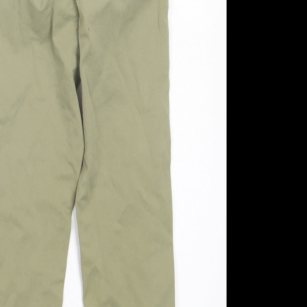 Zara Boys Green Cotton Chino Trousers Size 6 Years Regular Drawstring