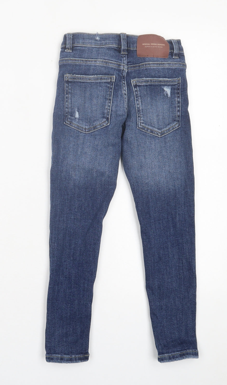 Zara Boys Blue Cotton Skinny Jeans Size 7 Years Regular Button