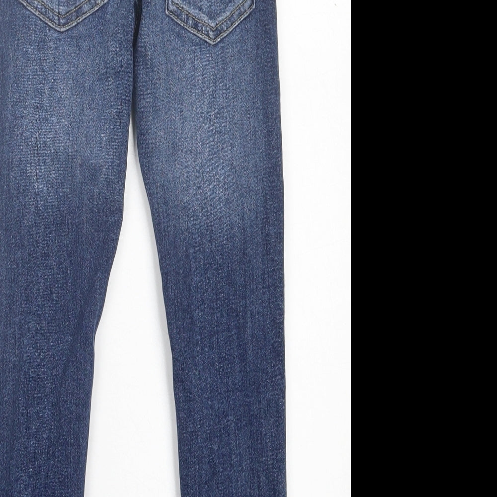 Zara Boys Blue Cotton Skinny Jeans Size 7 Years Regular Button