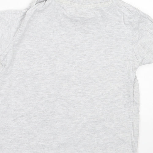 F&F Baby Grey Cotton Basic T-Shirt Size 12-18 Months Crew Neck Button - My World Is Mummy & Daddy