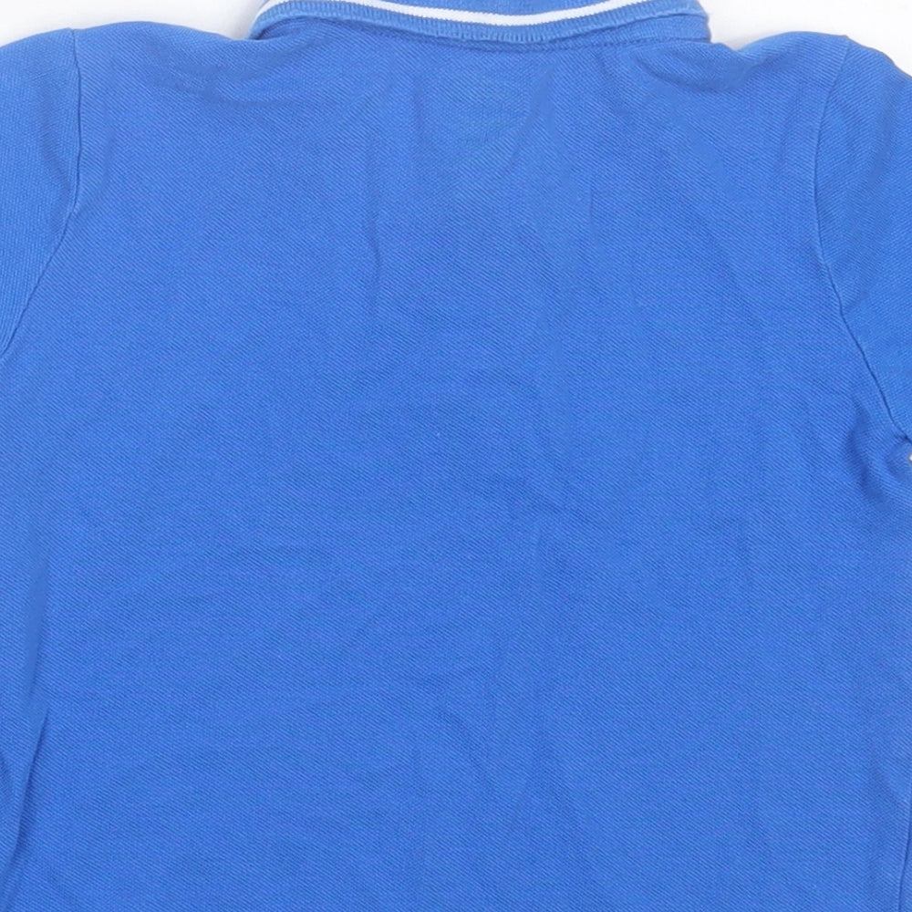 F&F Boys Blue Cotton Basic Polo Size 2-3 Years Collared Button - Dinosaur