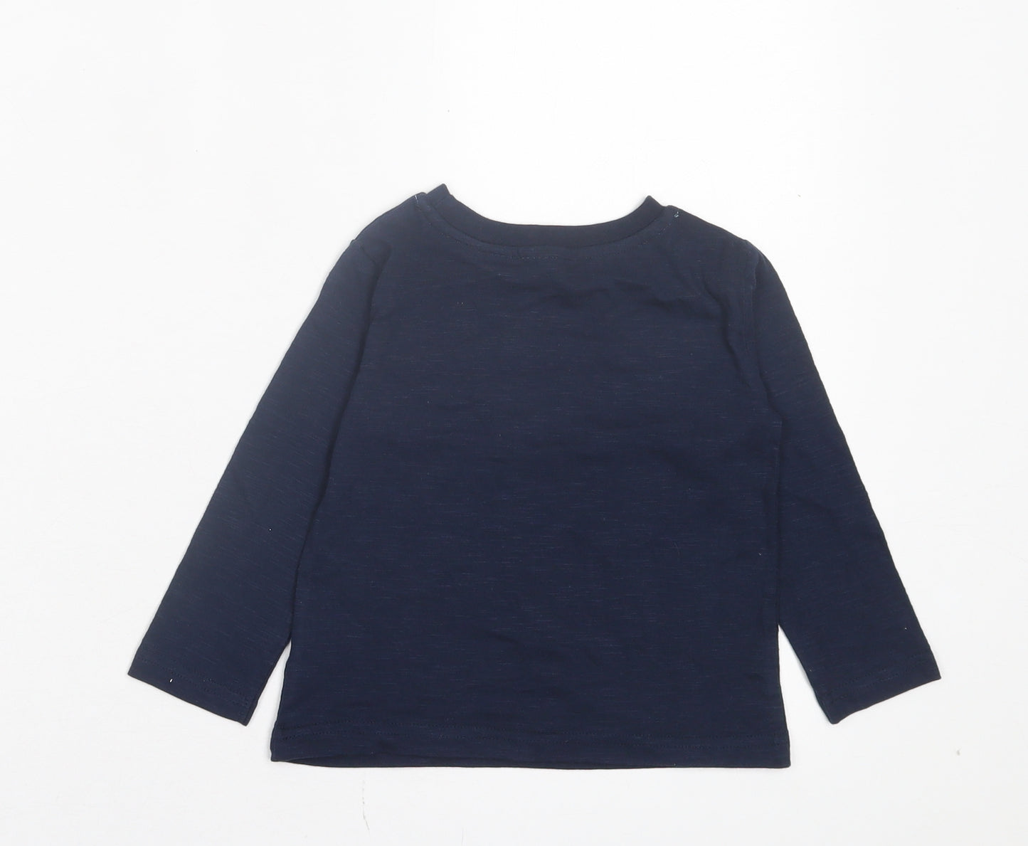 Dunnes Stores Boys Blue Cotton Basic Casual Size 12-18 Months Crew Neck Pullover - Out Of This World