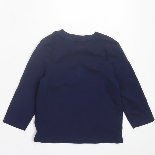 Very Boys Blue Cotton Basic Casual Size 12-18 Months Crew Neck Pullover - Lil Bro Tree Rex