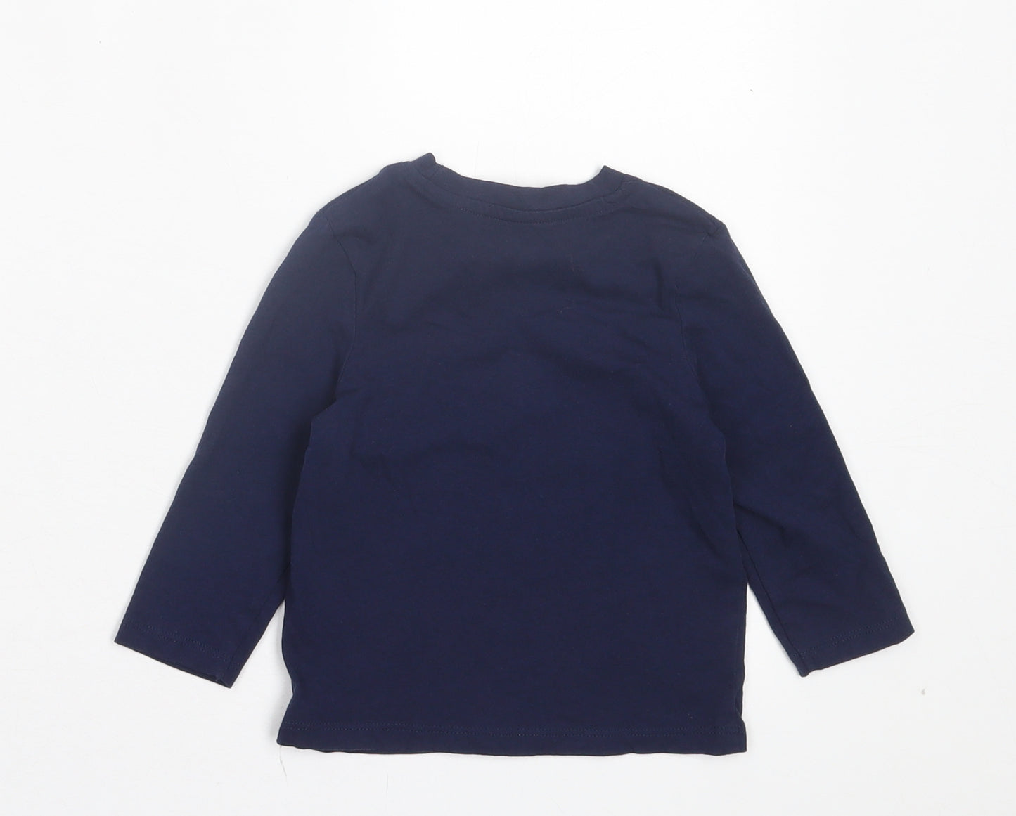 Very Boys Blue Cotton Basic Casual Size 12-18 Months Crew Neck Pullover - Lil Bro Tree Rex