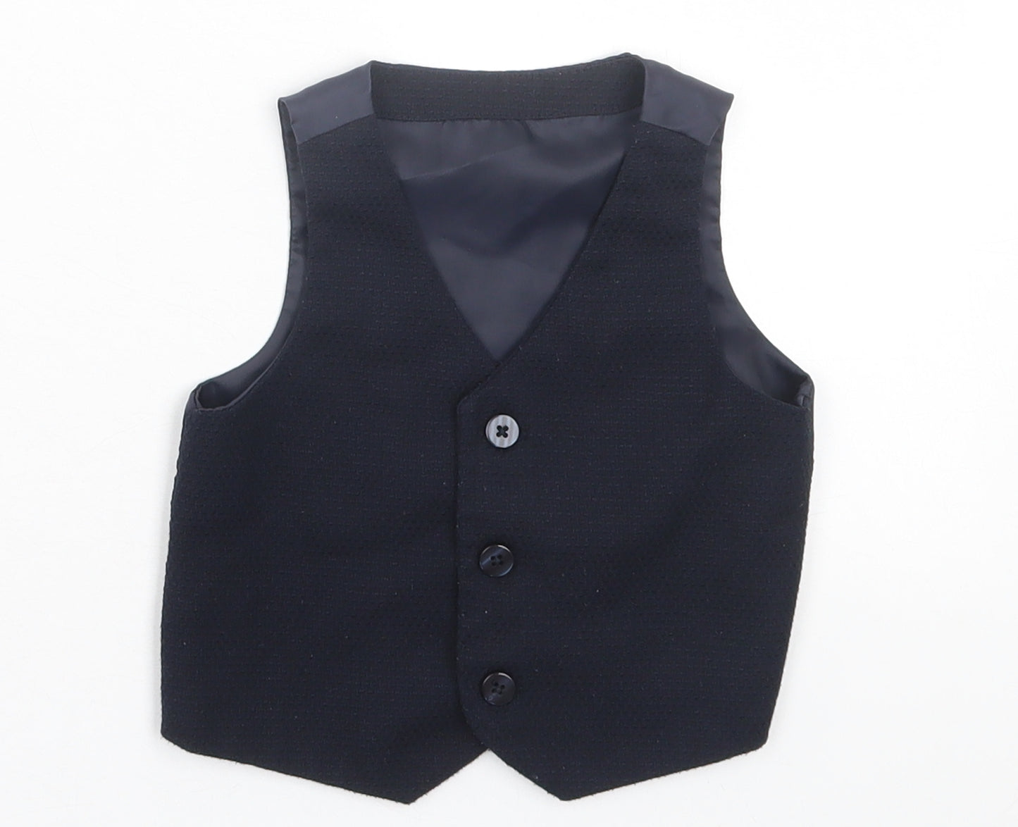 Primark Boys Blue Basic Jacket Waistcoat Size 9-12 Months Button