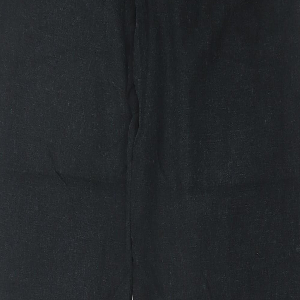 Marks and Spencer Womens Black Linen Trousers Size 16 L30 in Regular Button
