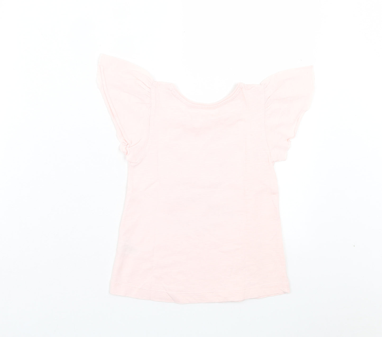 Dunnes Stores Girls Pink Cotton Basic T-Shirt Size 4 Years Crew Neck Pullover - Dino Queen