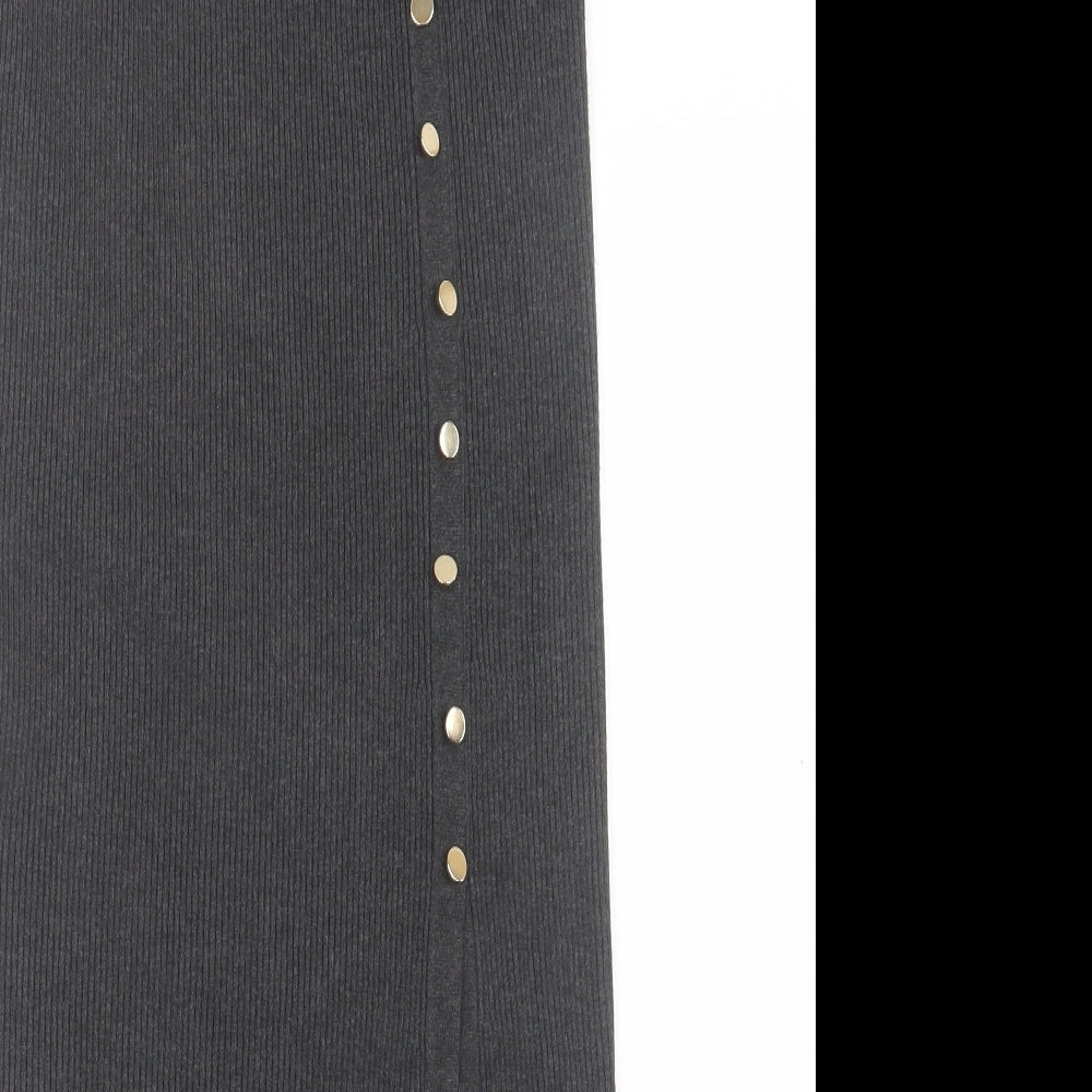 Zara Womens Grey Viscose Straight & Pencil Skirt Size M