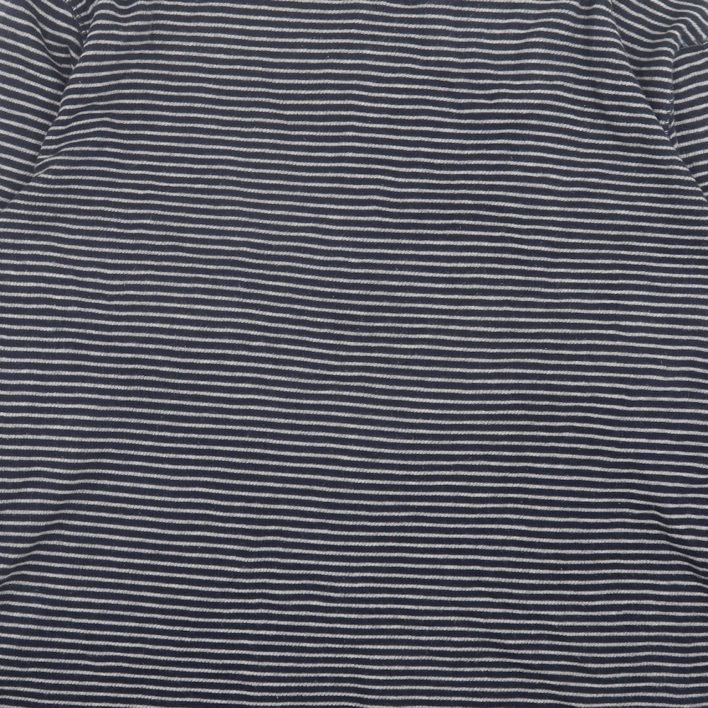 Tommy Hilfiger Mens Blue Crew Neck Striped Cotton Pullover Jumper Size L