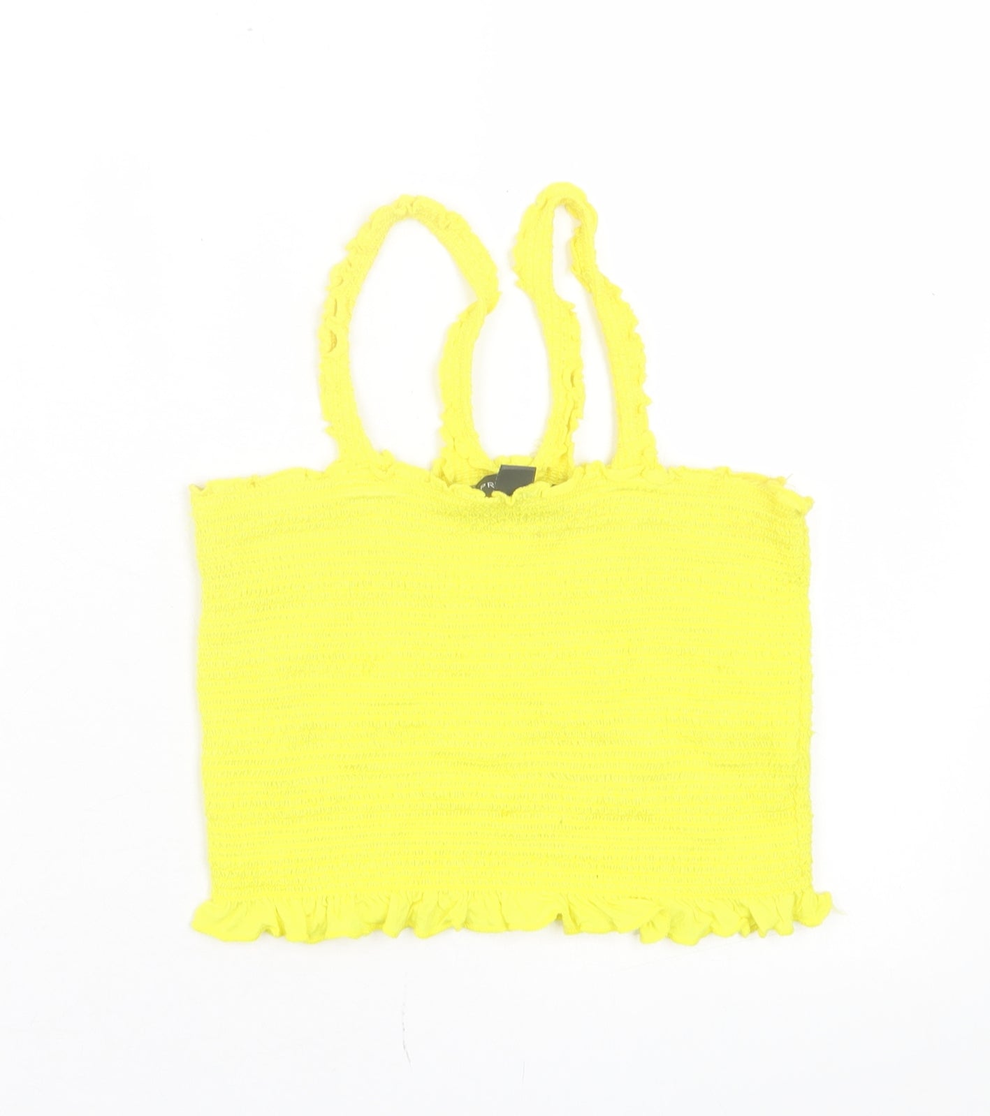 Primark Womens Yellow Viscose Cropped Tank Size M Halter