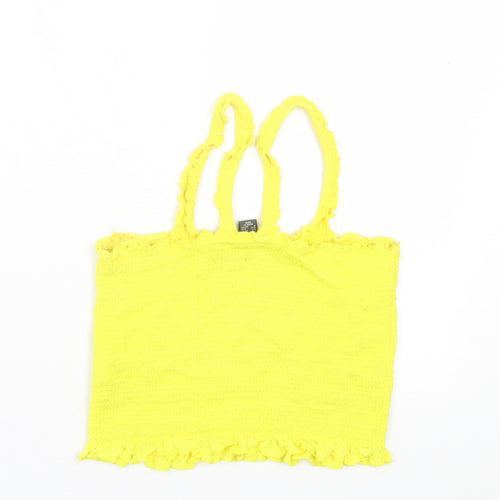 Primark Womens Yellow Viscose Cropped Tank Size M Halter