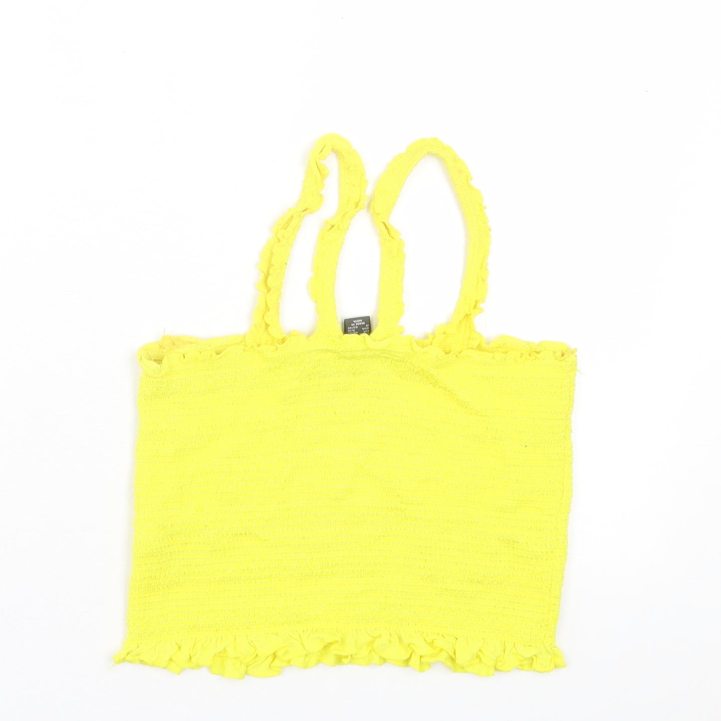 Primark Womens Yellow Viscose Cropped Tank Size M Halter