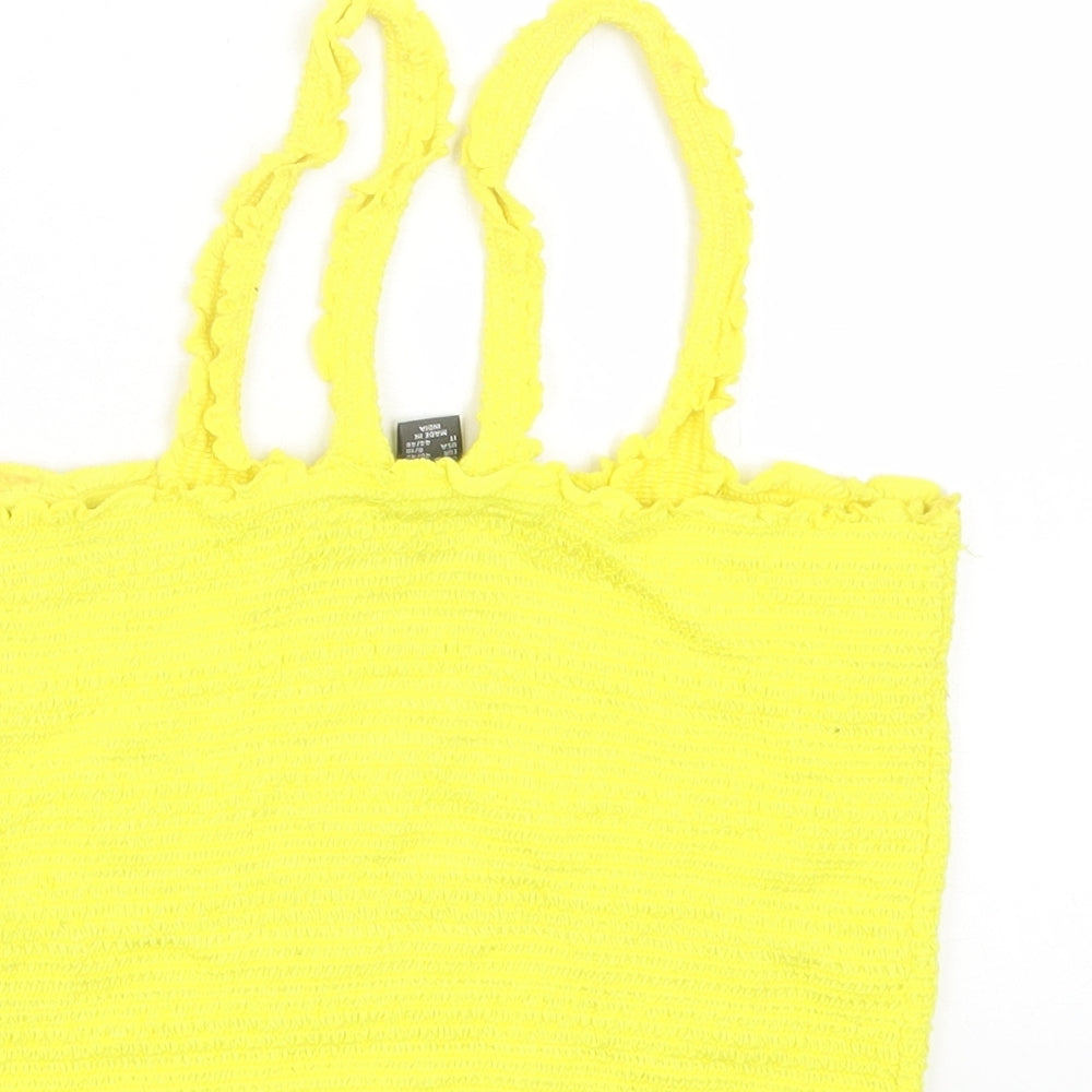 Primark Womens Yellow Viscose Cropped Tank Size M Halter