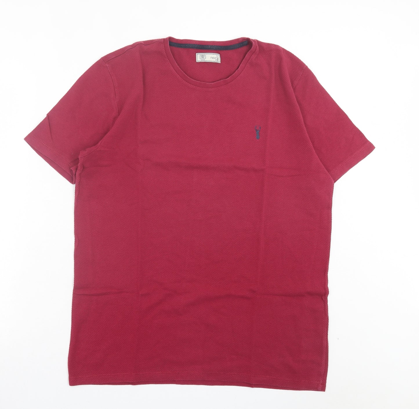 NEXT Mens Red Cotton T-Shirt Size XL Crew Neck